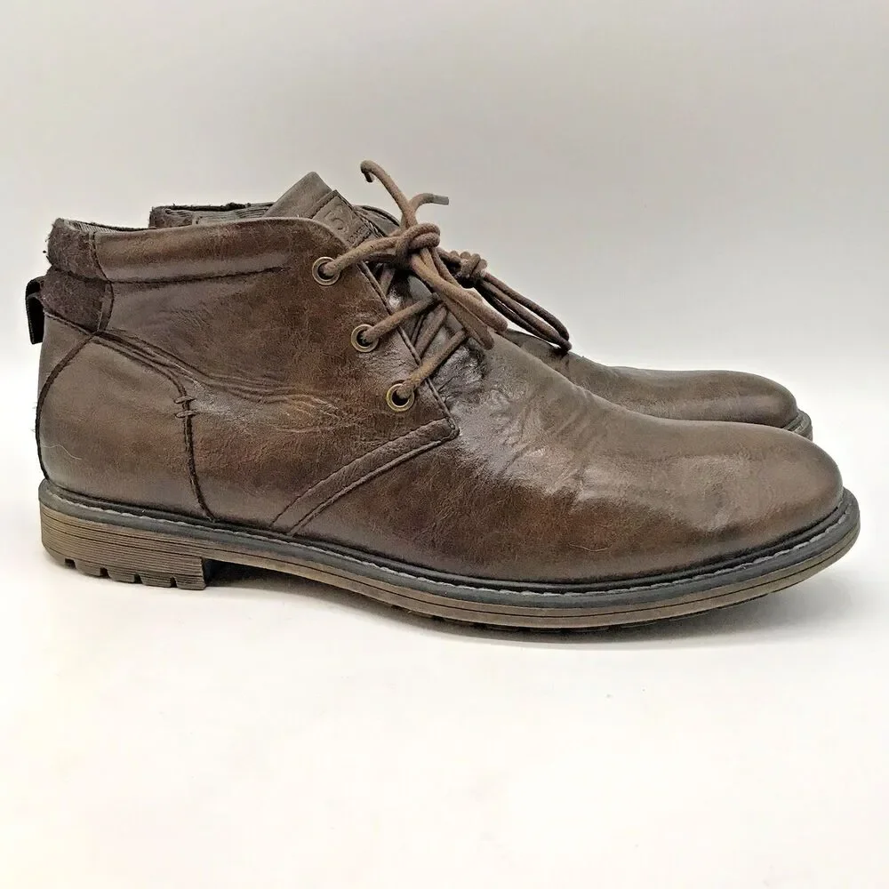 B-52 by Bullboxer Chukka Boots Men’s 11 Brown Leather Lined Lace Up Desert Shoes